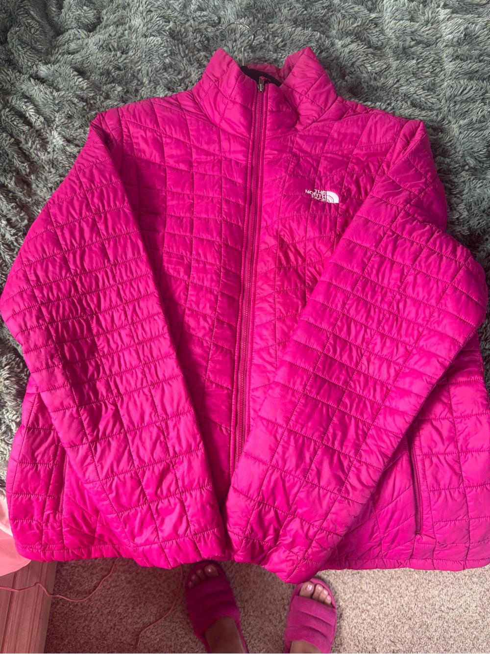 The North Face Women's Hot Pink Quilted Puffer Jacket